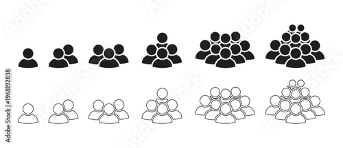 People group icon set. Persons symbol infographics website design, logo, app, UI isolated – for stock.