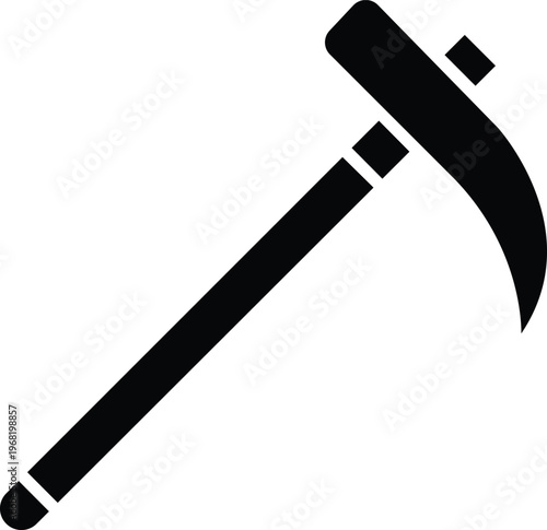 Hoe gardening tool illustration in a clean minimal style.