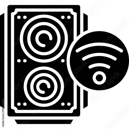 Wired Speaker Icon Vector Element