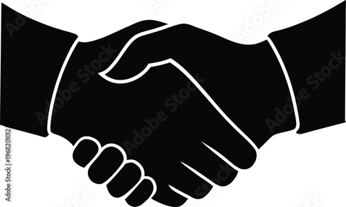 Black Silhouette Handshake Icon agreement business