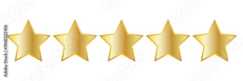 Star icon. Vector yellow isolated five stars. Customer feedback concept. Vector 5 stars rating review. Quality shape design .