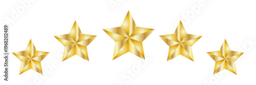 Star icon. Vector yellow isolated five stars. Customer feedback concept. Vector 5 stars rating review. Quality shape design .