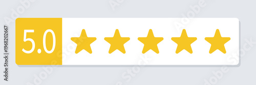 Star icon. Vector yellow isolated five stars. Customer feedback concept. Vector 5 stars rating review. Quality shape design .