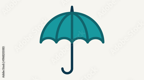 Teal colored open umbrella accessory.