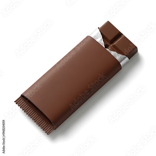 A chocolate bar with a brown wrapper