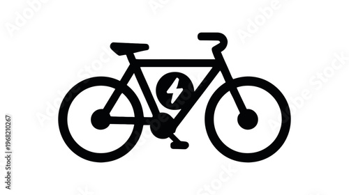 Electric bicycle icon. e-bike, ebike, bike, bicycle, pedal assist, battery, motor. transport symbol. commuting, delivery, rental, green energy. flat vector illustration isolated