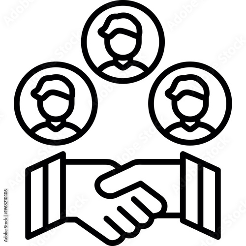 Cooperation Icon Vector Element