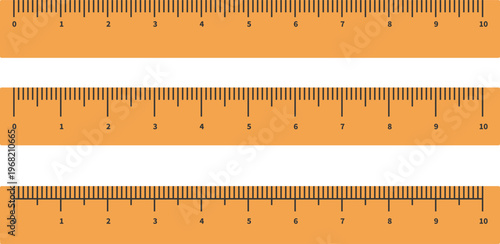 Yellow Ruler Set (Centimeter Scale Measurement Tool)