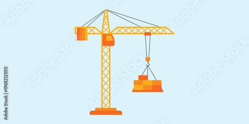 Construction Crane: A towering construction crane diligently lifts a load, its presence a symbol of progress, innovation, and the dynamic energy of urban development.