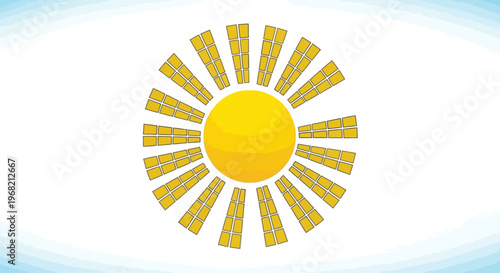 Sun Symbol Yellow Rays Icon.