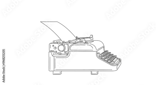 Vintage typewriter machine writing device.