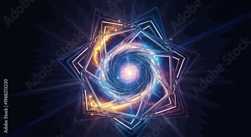 Vibrant Geometric Light Design Element.