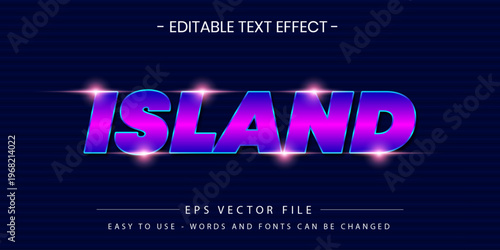 Island Tropical Glow Text Effect Purple Blue