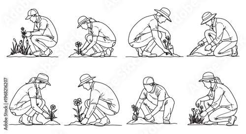 Farm & Agriculture CAD People – Farmers & Gardeners Vector Pack