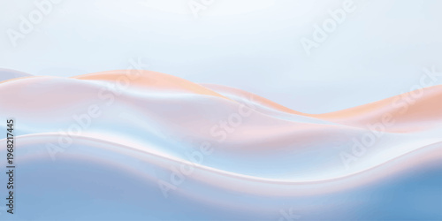 Soft blue abstract wavy background with smooth silk texture and liquid motion curves for a satin fabric wallpaper design illustration