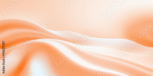 Smooth flowing pink and gold silk fabric waves create an abstract satin texture background vector illustration with a soft liquid motion design for a luxury textile backdrop