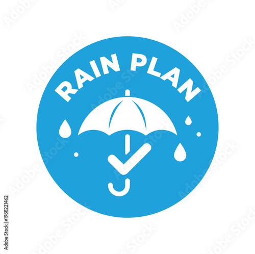 Rain plan icon. umbrella, rain, weather protection, shelter, emergency plan, insurance, safety, preparedness. flat vector illustration.