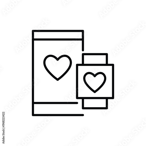 Health Tracking Icon – Mobile and Smartwatch UI Line Icon
