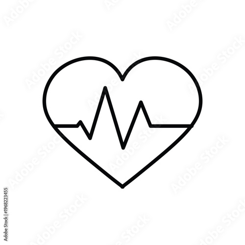 Heart Rate Monitor Icon – ECG Health Pulse Line Icon
