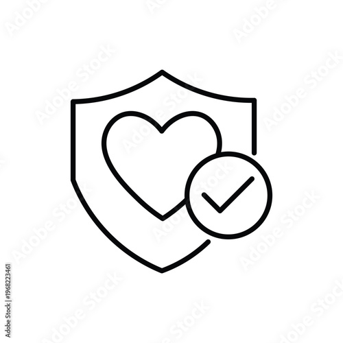 Health Insurance Shield Icon – Medical Protection Line Icon
