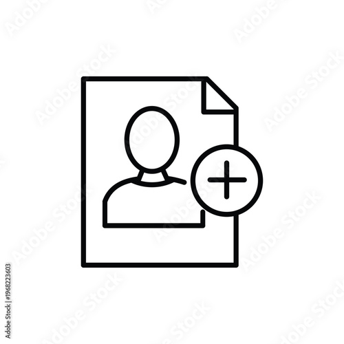 Patient Record Document Icon – Medical Profile UI Line Icon
