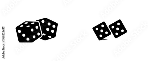 Elegant Black and White Dice Set
