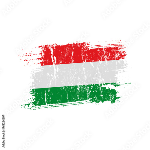 Flag of Hungary with a grunge effect, Hungarian flag – vector illustration