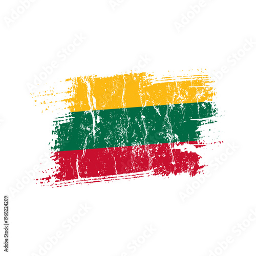 Flag of Lithuania with a grunge effect, Lithuanian flag – vector illustration