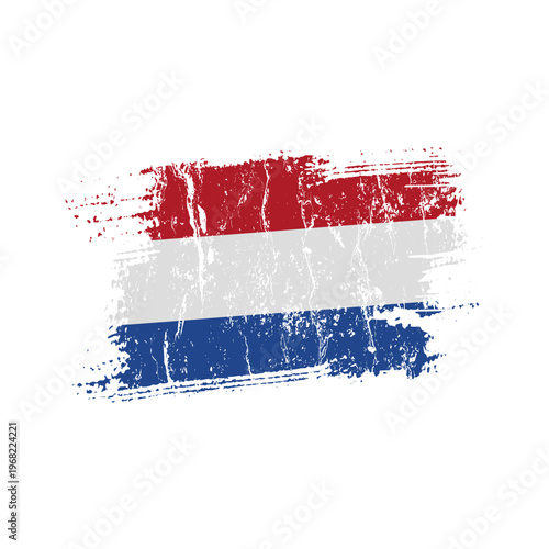 Netherlands flag with grunge effect - vector illustration