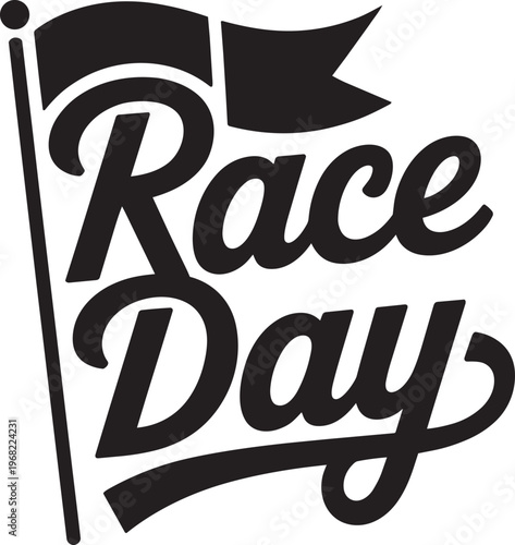 Stylized Flag With Circular Wave Pattern And Text