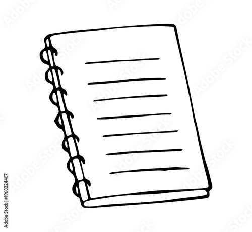 Hand Drawn Notebook Doodle Icon Office Stationery Notes Writing Illustration