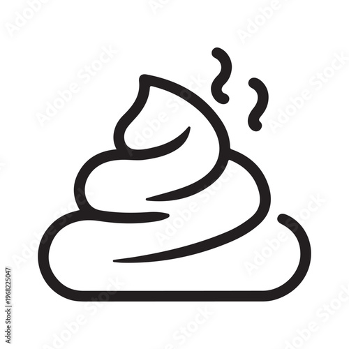 Minimalist Stinky Poop Emoji Vector Illustration – Funny Smelly Turd Line Art Icon for Digital Design and Humorous Graphics