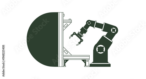 Automated Robotic Arm Performing Industrial Manufacturing Operations.