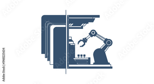 Automated Robotic Arm Performing Industrial Manufacturing Operations Efficiently.
