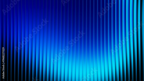 Futuristic neon fractal glass background with vibrant blue wavy gradients. Vibrant blue neon gradient background shaped by ribbed fractal glass for modern digital projects and visual design. Vector