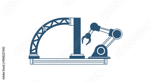 Automated Robotic Arm Performing Industrial Manufacturing Tasks Efficiently.