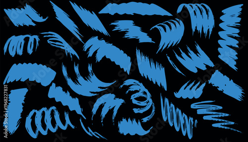 Abstract Swirl Energy Background Set with Colorful Spiral Vortex and Paint Splash Elements