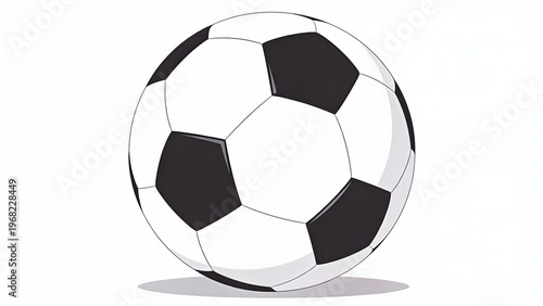Classic white-black soccer ball isolated on white in clean vector style.