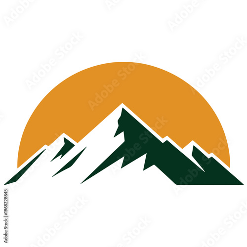 Sunset illuminating a majestic mountain range with sharp peaks