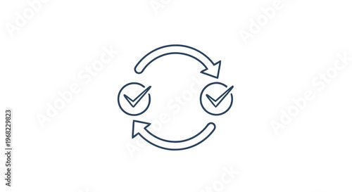 Circular Process with Check Marks - A Symbol of Iteration and Validation.
