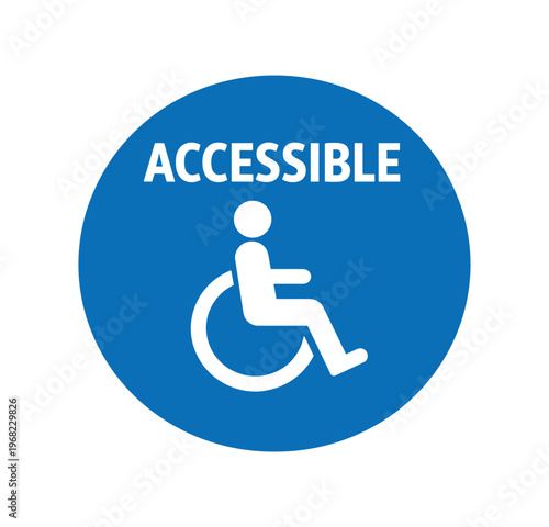 Accessible icon. wheelchair accessible, disability access, universal access, handicap friendly, mobility support. flat vector illustration.
