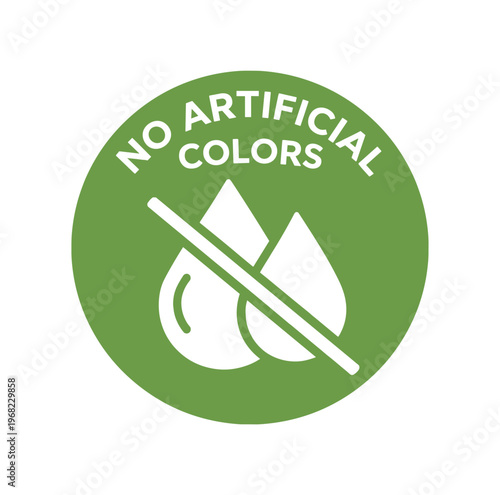 No artificial colors icon. no artificial colors, additive free, no dyes, natural color, clean label, food safety, ingredient claim. flat vector illustration isolated on white background.