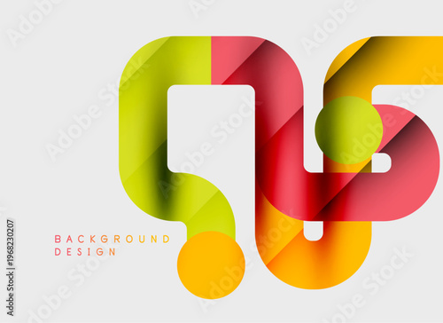 Abstract vector graphic. Overlapping shapes create dynamic composition. Bright colors, modern design, suitable background element.