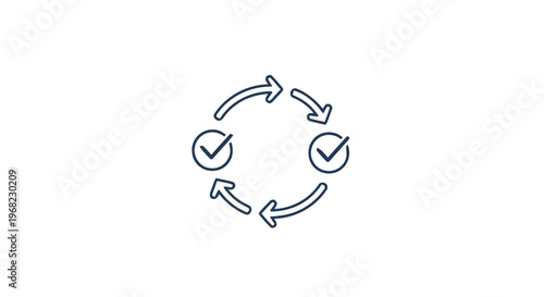 Circular Process with Check Marks - Continuous Improvement and Validation.