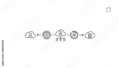 Cloud Computing and Data Security Illustrated in Simple Graphic.