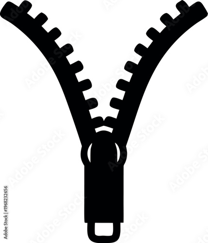 zipper silhouette vector, zipper black symbol, zipper icon	

