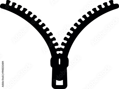 zipper silhouette vector, zipper black symbol, zipper icon	
