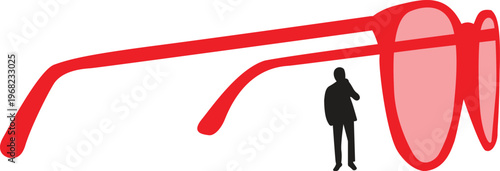 business man Stand down a big sunglass, business concept