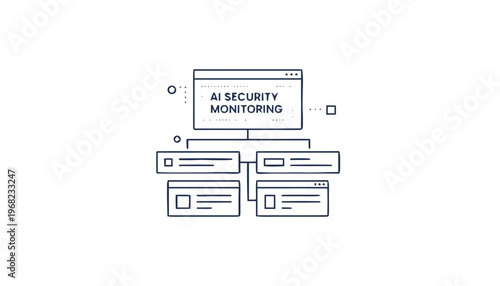 AI Security Monitoring System Diagram Depicting Data Flow and Analysis.