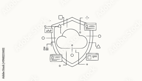 Cloud Security Shield - Protecting Data in the Digital Realm.